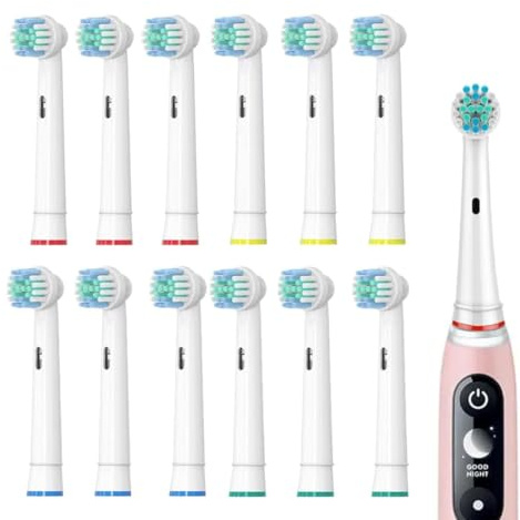 MIRKUZI 12 cabezales para cepillos de dientes eléctricos, cabezales de repuesto, para una limpieza dental precisa.