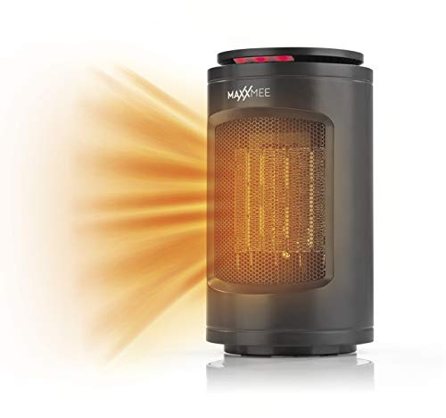 MAXXMEE Bordsvärmare | 3 effektnivåer med effektiv keramisk uppvärmningsteknik | 75° vidvinkelluttag, timerfunktion, överhettningsskydd | 1 200 W [svart]