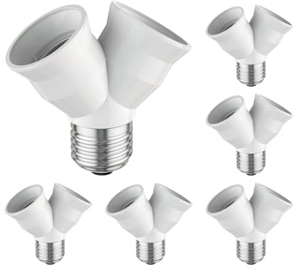 ledscom.de 6x E27 bas, 2-vägs splitteradapter, vit
