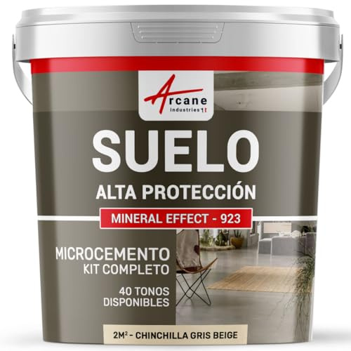 Béton ciré sol en kit | Primaire et vernis de finition inclus - 2 m² (en 2 couches) Chinchilla Gris Beige - ARCANE INDUSTRIES