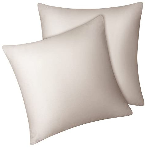 Fittia 2er-Set Lyocell Bambus Kissenbezug Bambusfaser Kopfkissenbezug Kissenhülle Seidig weichkühlend atmungsaktiv mit verdecktem Reißverschluss, Beige, 40x40cm