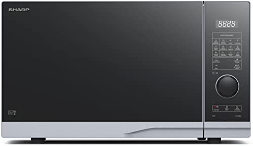 SHARP PG284AES - Forno a microonde con griglia (forno a microonde: 900 W, grill: 1000 W, 10 livelli di potenza, funzione scongelamento, dimensioni: 539 x 309 x 441 cm), colore: Argento