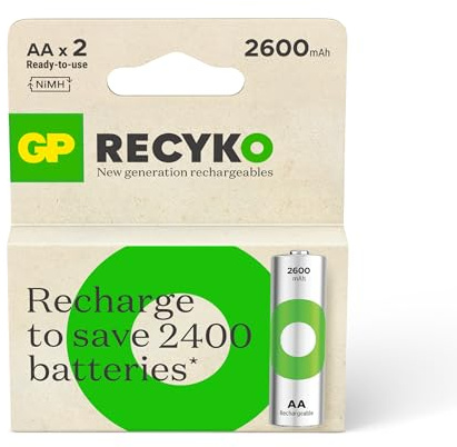 Recyko - Batteria ricaricabile Generale di batterie LR6 AA 2600 mAh