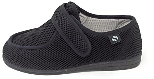 Sevillas Sko för känsliga fötter, diabetiker, postoperativ speciell bredd S Mod Wallaby Grid, Svart, 41 EU bred