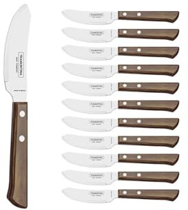 Tramontina - Couteau à Pizza marron 21cm. Inox et technobois. X 12