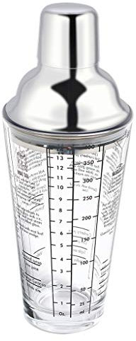 WolFum Glas-Cocktail-Shaker, transparente Skala, Bar-Shaker, Tasse, Weinmischen für Barkeeper, Saft, Wasserflasche, Edelstahl, Party, WolFums (Größe: 400 ml)