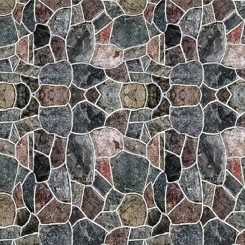 ICYEHAO Country Stone Wallpaper,44x600cm Stone Brick Wallpaper Peel and Stick 3D Effect Blocks Vintage Self-Adhesive Wallpaper Kitchen Cabinets Backsplash Fireplace Laundry Room Accent Wall Decor