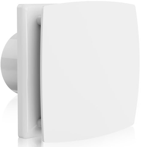 Hon&Guan 100 mm Badlüfter 95 m³/h Abluftventilator Leiser Betrieb, IP44 Effizienter Feuchtigkeit Wasserdichter Wandventilator für Dusche, Decke Wand im Badzimmer, Schlafzimmer, Loftfenster, Küche Weiß