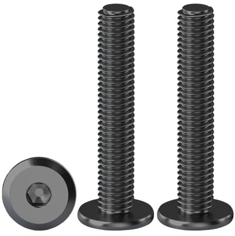 Drenky Hexagonal De Cabeza Plana, 20 Piezas Tornillos De Conexión Para Muebles M6 X 35 mm Tornillos Negro Acero Inoxidable A2 V2A Tornillos De Cabeza Hueca, Rosca Completa
