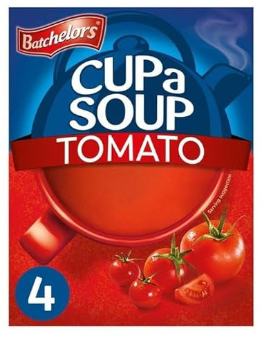 Official Batchelor Cup a Soup Tomato 16 Sachets | Cup Soup for Lunch or Dinner 4 x Boxes Multi pack deal, Tomato Soup, Cuppa Soup, Tomato soup cup
