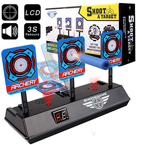 Cible pour Nerf N-Strike Elite/Mega/Rival, Cible électronique avec Réinitialisation Automatique Jouets de Jeu de Tir, Cadeaux pour Enfants garçons âgés de 5, 6, 7, 8, 9, 10 Ans