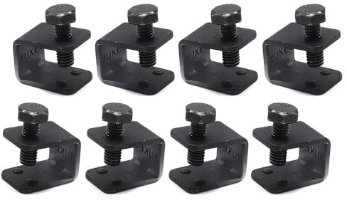8 Pcs Universal Car Auto Splash Guards Fitting Fixing, Black U C Clamps Bolt On No Drilling Clips, Black Mudflap Clamps U