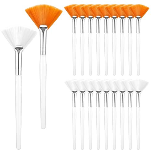 Fächerpinsel Für Kosmetikerinnen 20 Stück Weich Gesicht Pinsel Gesichts Maskenpinsel Fan Pinsel Make-Up Maske Bürsten SäUre Applikator Kosmetikpinsel Für Schlammcreme Losen Puder Highlighter