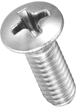 METALLIXITY Phillips Cross Recessed Countersunk Head Screws Bolts (#8-32x1/2) 100Pcs, 304 Stainless Steel Flat Head Woodworking Machine Screws - for Furniture Assembly DIY Projects, Silver