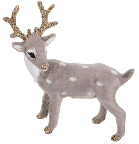 Warmhm Kleiner Kunststoff Rentier Figur Simulation Heimdeko Weihnachtsdeko Elch Modell Dekoration Für Tischplatte Regal Schreibtisch