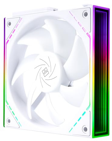 Thermalright Ventilateur de châssis TL-M12QW silencieux de 120 mm, épissure sans fil, ventilateur de bloc de construction, processeur à fonction PWM, effet d'éclairage ARGB miroir infini, nouveau