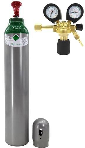 Argon, bombola di gas di protezione Argon, 8 l, con riduttore di pressione, Argon, bottiglia di argon, 200 bar + riduttore di pressione Ar/CO2-10, BestSchweissen.de, per saldatura TIG MIG MAG