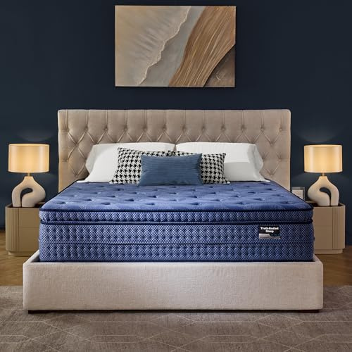 Suiforlun King Mattress, 14 Inch Medium Plush Hybrid Mattress in a Box, Gel Memory Foam & 7 Zone Pocket Coils, Fiberglass Free, CertiPUR-US Certified, 120-Night Trial