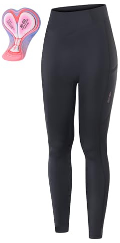 ARSUXEO Pantalones de Ciclismo para Mujer, Acolchados, Largos, con badana, Pantalones de Ciclista para Bicicleta de montaña, equitación, Ciclismo HW100 L