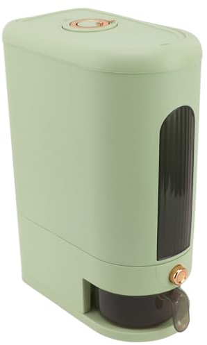 SEAFRONT Risdispenser, Transparent Fönster med Stor Kapacitet Lufttät Förvaringsbehållare för Torr Mat för Mjöl och Spannmål (Mintgrön L 22.0lb Kapacitet)