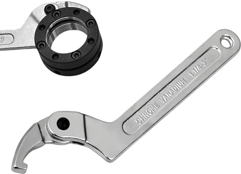 ATTEEFI C Chiave a Gancio Regolabile, Testa Regolabile 32-76 mm, Argento C Chiave a Settore Laterale, Materiale in Acciaio al Carbonio, per Montaggio e Riparazione Viti