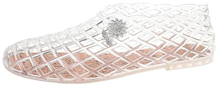 Genérico Chancmujer Casa Sandalias Mujer Verano Barefoot Bailarinas Malla Gelatina Gelatina Huecas Transparentes Playa Ballet Tacón Bajo Cordones para Zapatilla Sandalia Sandalias Barefoot Sandalia