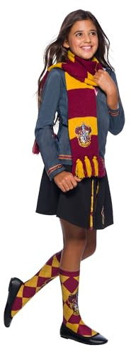 Harry Potter Rubies Bufanda Gryffindor para mujer, hombre, niño y niña, Talla única, Multicolor con emblema Gryffindor, Oficial regalar, cumpleaños, navidad, carnaval y halloween