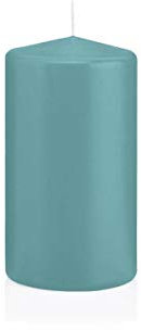 INNA-Glas Candela votiva/Candela a Colonna Maeva, Turchese, 13cm, Ø7cm, 52h - Made in Germany - Candela di Cera/Candela Decorativa
