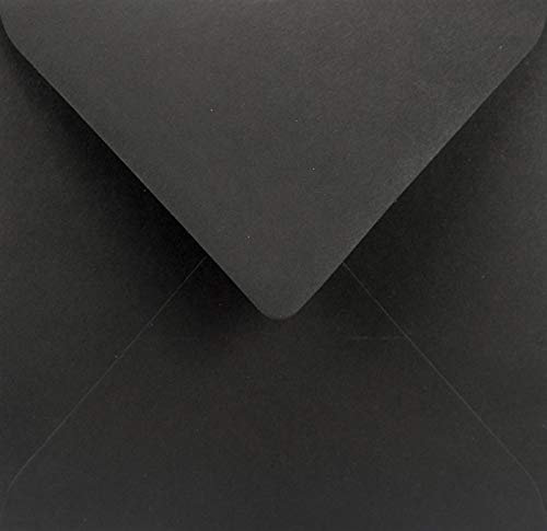 Netuno 25 quadratische Umschläge Schwarz 153 x 153 mm 115g Sirio Color Nero schwarze Briefumschläge quadratisch Papier-Briefumschläge edel Einladungsumschläge schön hochwertig black envelopes