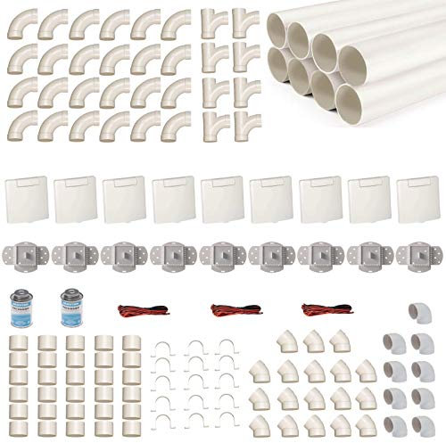 ASPIRAPOLVERE centrale, set di montaggio per 9 ventose con tubi, Fittings & Co. Scegli la tua scatola di aspirazione – Set di montaggio per il montaggio fai da te di un impianto di aspirazione VEX-S