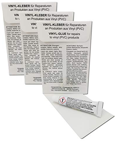 ABBCO 3X Reparatur Set Kleber und Flicken Flickset Flickzeug für Wasserbett Pool Wasserball Luftmatratze