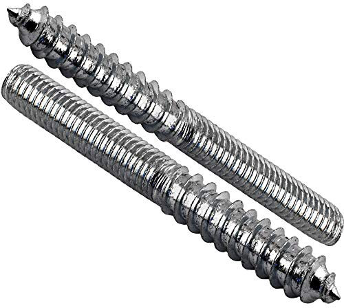 (Pack of 5 Bolts) M6 WOOD TO METAL DOWELS WALL HANGER BOLTS FURNITURE FIXING ZINC PLATED (M6 x 70mm)