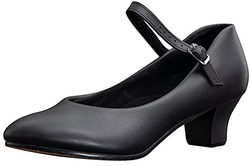 ARCLIBER Black Character Shoes for Women Ankle Strap 1.55 Dance Heels for Ballroom Salsa Tango-9