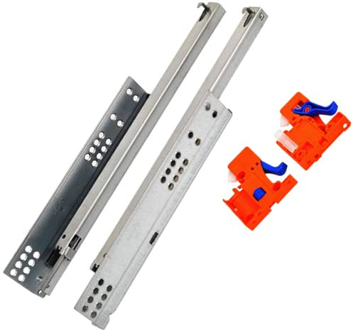 GTV - Guía de montaje en suelo GCHX18-H con mecanismo de cierre silencioso - Riel para el montaje inferior - Extracción parcial - l-300 Modern Slide, placa 18 - cierre silencioso - hasta 25 kg - 1