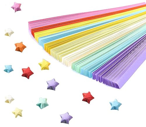 1080 Streifen Origami-Sterne, Stern-Papierstreifen, Origami-Papier für DIY-Basteleien - 10 Farben