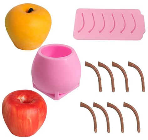 JS MOLD 3D äpple formar silikonform äppelform silikon kakform med handtag, silikonformar jul bakform, silikonform äpple för cupcake bakning, gelé, pudding, choklad