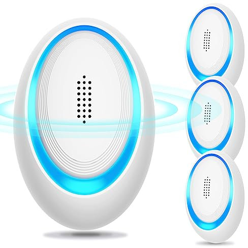 Ultraschall-Schädlingsvertreiber, elektronische Insektenschutz-Mausefallen, 4 Packungen für den Innenbereich, Mückenspinnen-Abwehr-Plugin, effiziente Abwehr von Ratten, Spinnen, Mücken, Mäusen