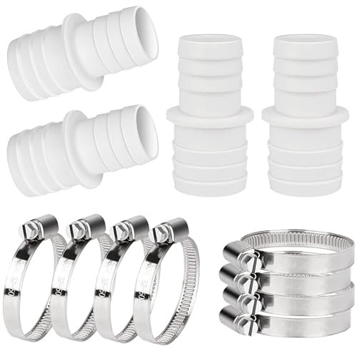 Sprießen Set Di 4 Connettori Per Tubo Flessibile Per Piscina, Adattatore Per Tubo Da Piscina Standard, Connettori Per Tubo Con Fascette Stringitubo, Set Di Collegamento Per Tubi Per Piscina(32-38)