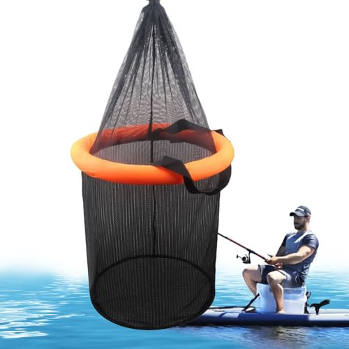 Panier à poissons - Cage nette de leurre vivant pliable, panier en filet durable | Piège pliable portable avec fermeture de cordon pour les écrevisses, les poissons-chats, l'eau salée et l'utilisation
