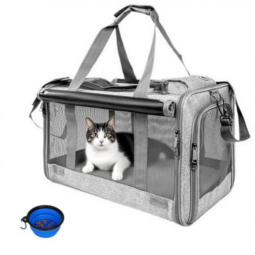SHJOEE Transportin Perros y Gatos Plegable Bolsa de Transporte Transpirable para Mascotas Pet Carrier Portador de Mascotas Suave Bolso de Hombro Acolchado Suave Viaje Paseos Avion Tren o Auto