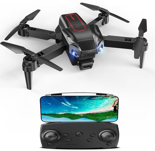 Drone avec Caméra 1080P pour Enfant et Adulte, Mode sans Tête, Maintien d'Altitude, 360°Flips pour Enfant ou Débutant Cadeau,Rouge vif