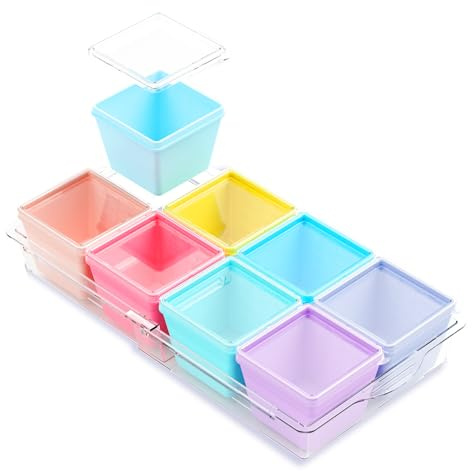 Gemice 8-Pack Silicone Soup Freezer Container Moulds with Lids and Base, Individual 1-Cup 250ml Portion Soup Cubes Freezer Tray for Food Storage Meal Prep Batch Cooking, Dishwasher Safe
