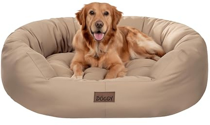 PillowPrim Hundsäng | Hundkorg för små, medelstora och stora hundar | Hundkudde | Hundsoffa | Enkel att rengöra | XXL – 113 x 93 cm | beige