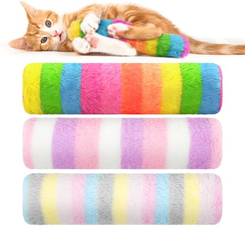 OSDUE Juguetes Hierba Gatera, 3 Piezas Juguetes de Catnip con Hierba Gatera, Suave y Duradero Juguetes para Masticar para Nteracción con Mascotas para Que los Gatos Mastiquen y Jueguen Colorido
