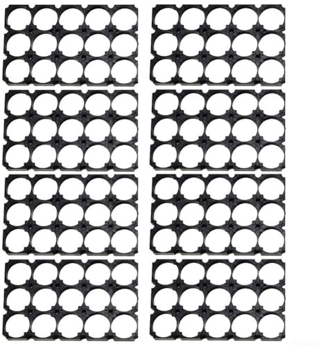 21700 batterihållarfäste 8-pack för gör-det-själv-batteripaket, 3 x 5 konfiguration, plastram med antivibrationsdesign, kompatibel med 21 700 batterier för verktyg i hemmet