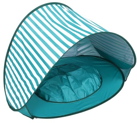 Zhjvihx Tienda de Campaña para la Playa para Bebés, Refugio Solar Emergente con Piscina Pequeña y Bolsillos de Almacenamiento, Sombra Portátil para Uso Al Aire para Bebés, Rayas Verdes,