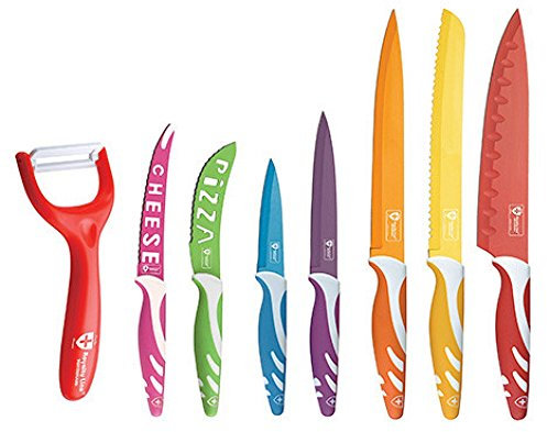 SET COLTELLI RIVESTITI IN CERAMICA ROYALTY LINE SWITZERLAND 8 PEZZI