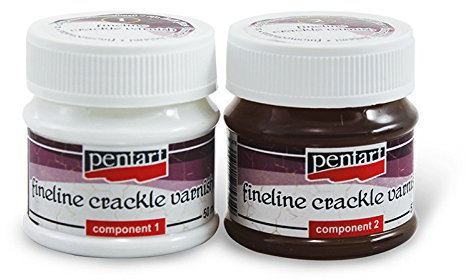 Zita's Creative ZweiPhasen-Feinriss-Krakelierlack Set, 2x50ml - Krakeliertechnik, Patinieren, Veredeln, Crackle Fineline