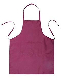 kockförkläde kockförkläde enfärgad, vuxna kvinnor unisex, hållbart bekvämt med framficka tvättbart för matlagning bakning kök restaurang hantverk, Lila, 70CMx60CM