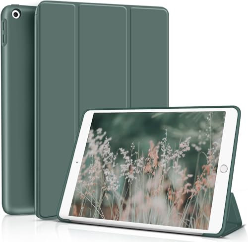 ZOYU Hülle für iPad 9. 8. 7. Generation 2021 2020 2019, Hülle für iPad 9/8/ 7, Automatischer Schlaf/Aufwachen, Slim Smart Folio Schutzhülle Case für i Pad 10,2 Zoll, Dunkelgrün